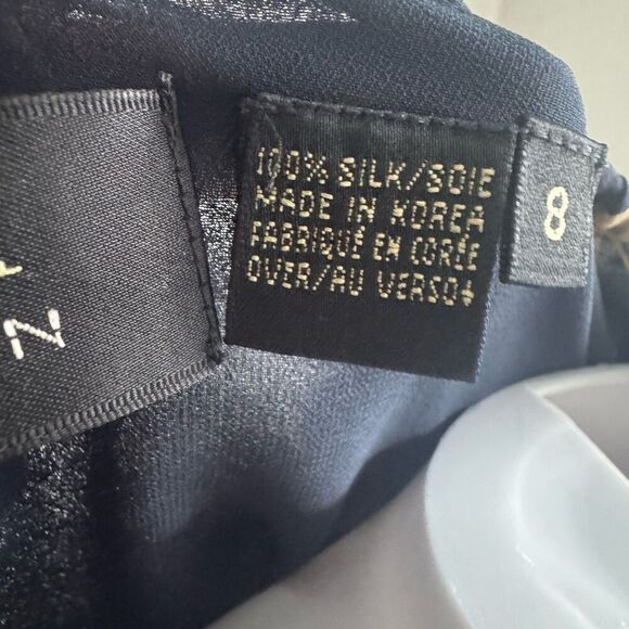 Vintage Dana Buchman Silk Floral Top With Sheet Balloon Sleeves Size M - Picture 8 of 8